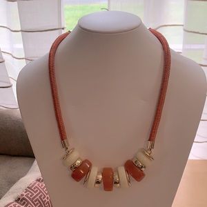 Orange and gold statement necklace